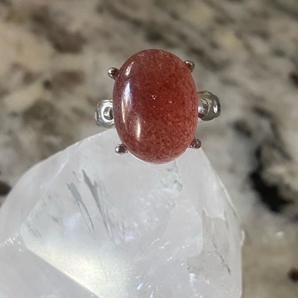 Jewelry - Strawberry Quartz Adjustable Crystal Ring